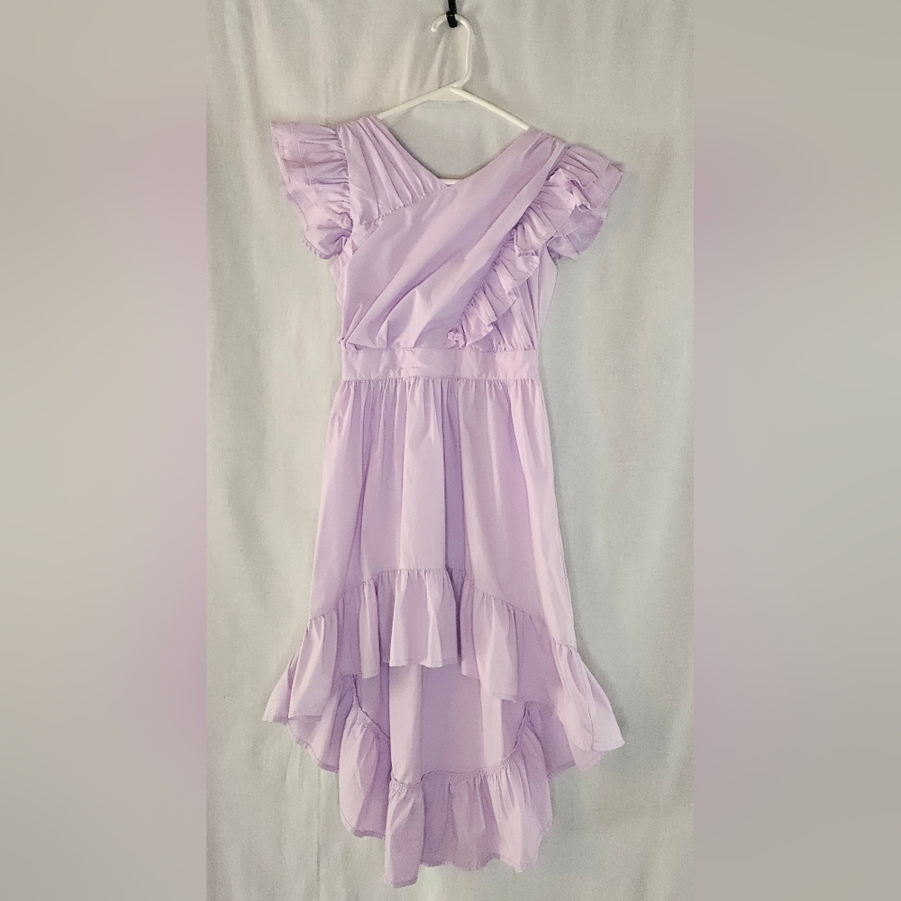 Habitual Girl Lavender Ruffle High Low Dress Sz 12 Girls